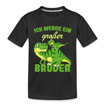 Nachwuchs Verkünden | Ich Werde Großer Bruder 2027 - Kinder Premium Bio T-Shirt - Schwarz - Vorne