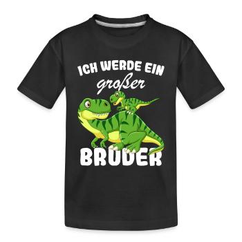 Nachwuchs Verkünden | Ich Werde Großer Bruder 2027 - Kinder Premium Bio T-Shirt - Schwarz - Vorne