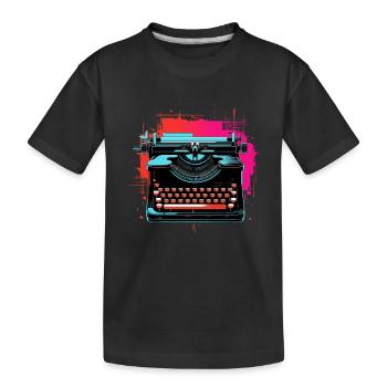 Machine à écrire Retrowave - T-shirt bio Premium Enfant - noir - Devant