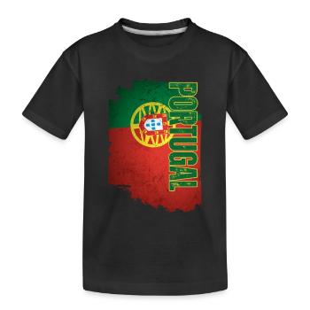 Vertikale portugiesische Flagge, portugiesischer Stolz - Kinder Premium Bio T-Shirt - Schwarz - Vorne