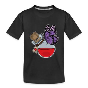 Schmetterling Zaubertrank - Kinder Premium Bio T-Shirt - Schwarz - Vorne