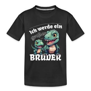 Nachwuchs Verkünden | Ich Werde Großer Bruder 2027 - Kinder Premium Bio T-Shirt - Schwarz - Vorne