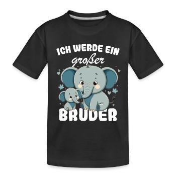 Nachwuchs Verkünden | Ich Werde Großer Bruder 2027 - Kinder Premium Bio T-Shirt - Schwarz - Vorne