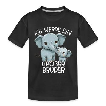 Nachwuchs Verkünden | Ich Werde Großer Bruder 2027 - Kinder Premium Bio T-Shirt - Schwarz - Vorne