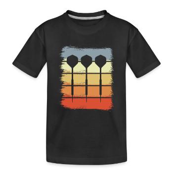 Retro Dartpfeile - Kinder Premium Bio T-Shirt - Schwarz - Vorne