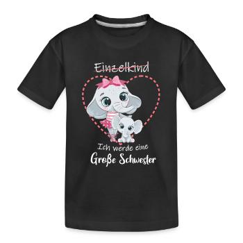 Nachwuchs Verkünden Ich Werde Große Schwester 2027 - Kinder Premium Bio T-Shirt - Schwarz - Vorne