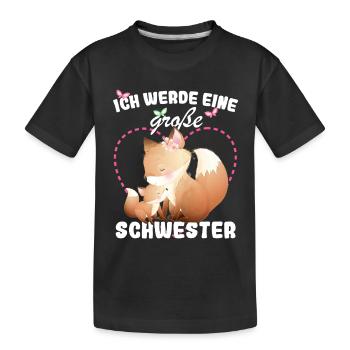 Nachwuchs Verkünden Ich Werde Große Schwester 2027 - Kinder Premium Bio T-Shirt - Schwarz - Vorne