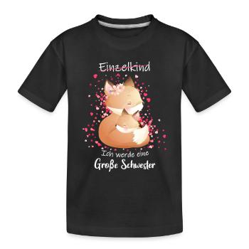 Nachwuchs Verkünden Ich Werde Große Schwester 2027 - Kinder Premium Bio T-Shirt - Schwarz - Vorne