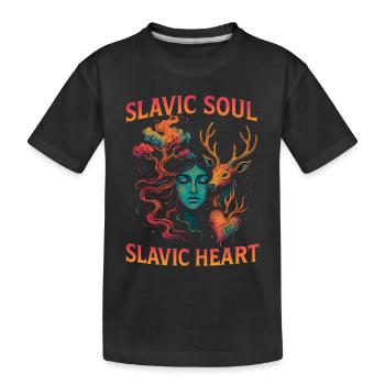 Slavic Soul Slavic Heart Artwork - Kids' Premium Organic T-Shirt - black - Front