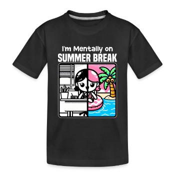 JE SUIS MENTALEMENT EN VACANCES D’ÉTÉ - CADEAU POUR L’ENSEIGNANT - T-shirt bio Premium Enfant - noir - Devant