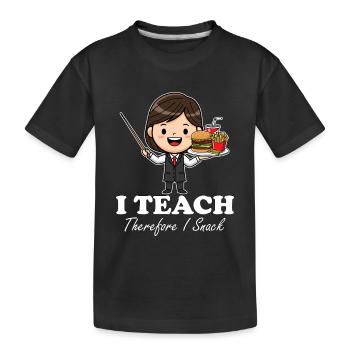 J’ENSEIGNE, DONC JE GRIGNOTE - CADEAU POUR L’ENSEIGNANT - T-shirt bio Premium Enfant - noir - Devant