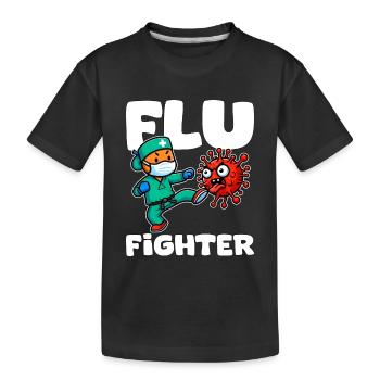 COMBATTANT DE LA GRIPPE - CADEAU INFIRMIÈRE - T-shirt bio Premium Enfant - noir - Devant