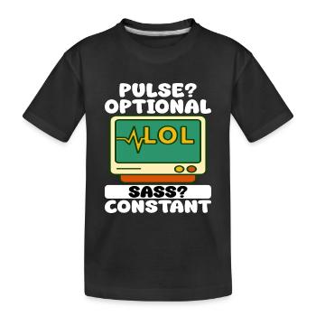 POULS? FACULTATIF, SASS ? CONSTANT - CADEAU D’INFIRMIÈRE - T-shirt bio Premium Enfant - noir - Devant