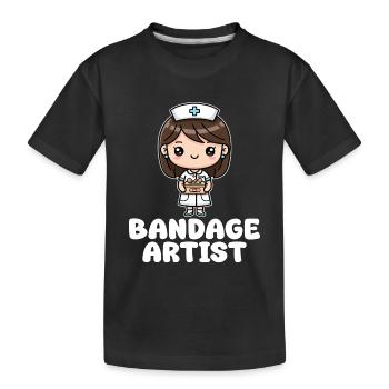 BANDAGE ARTIST - CADEAU INFIRMIÈRE - T-shirt bio Premium Enfant - noir - Devant