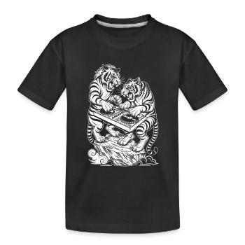 Chemise DJ Techno : Raver Tiger en Electro Vibes - T-shirt bio Premium Enfant - noir - Devant