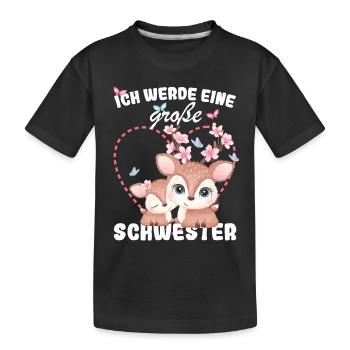 Nachwuchs Verkünden Ich Werde Große Schwester 2027 - Kinder Premium Bio T-Shirt - Schwarz - Vorne