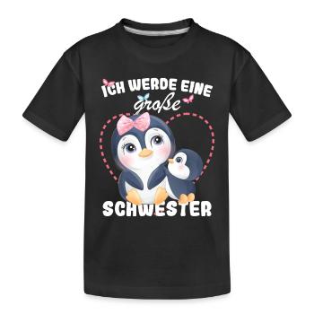 Nachwuchs Verkünden Ich Werde Große Schwester 2027 - Kinder Premium Bio T-Shirt - Schwarz - Vorne