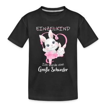 Nachwuchs Verkünden Ich Werde Große Schwester 2027 - Kinder Premium Bio T-Shirt - Schwarz - Vorne