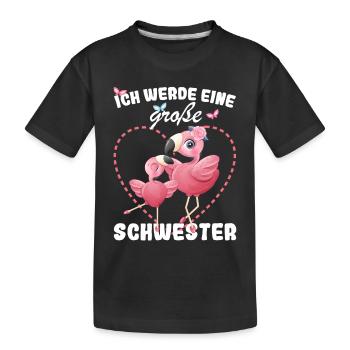 Nachwuchs Verkünden Ich Werde Große Schwester 2027 - Kinder Premium Bio T-Shirt - Schwarz - Vorne