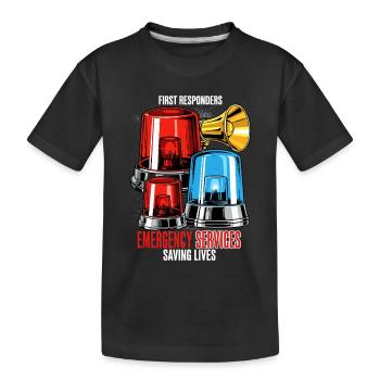 Sirenen Klänge Ersthelfer Notdienst - Kinder Premium Bio T-Shirt - Schwarz - Vorne