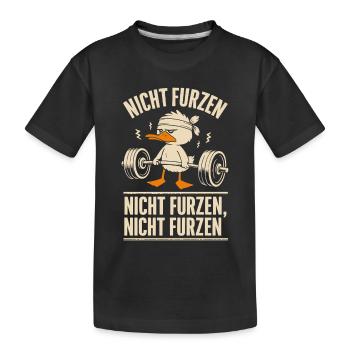 Drôle de canard de fitness - Ne pète pas ! - T-shirt bio Premium Enfant - noir - Devant