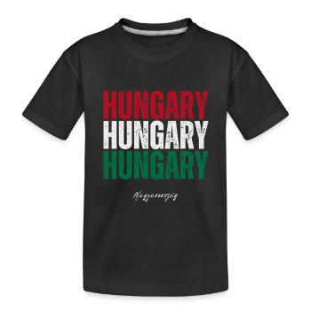 Ungarischer Stolz, ich liebe Ungarn - Kinder Premium Bio T-Shirt - Schwarz - Vorne