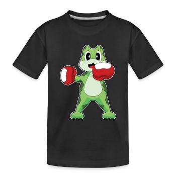 Frosch Boxer Boxhandschuhe Boxen - Kinder Premium Bio T-Shirt - Schwarz - Vorne