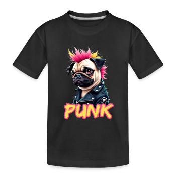 Punk Carlin avec mohawk et veste en cuir pour - T-shirt bio Premium Enfant - noir - Devant