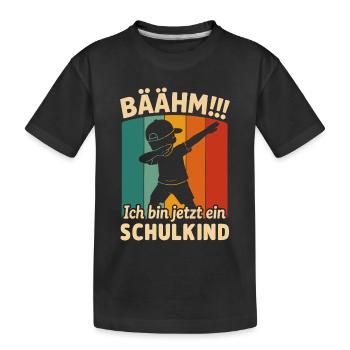 BAHM ! Dabbing d’écolier – Premier jour d’école rétro - T-shirt bio Premium Enfant - noir - Devant