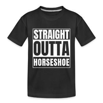 STRAIGHT OUTTA HORSESHOE - Kinder Premium Bio T-Shirt - Schwarz - Vorne