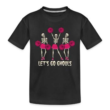 Squelettes humoristiques avec pompons et jupe - T-shirt bio Premium Enfant - noir - Devant