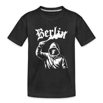 Revolte Streetart Hoodie Design - Kinder Premium Bio T-Shirt - Schwarz - Vorne