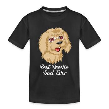 Golden Doodle Papa Hund mit Sonnenbrille - Kinder Premium Bio T-Shirt - Schwarz - Vorne