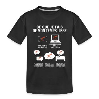 Ce que je fais de mon temps libre Passion astronom - T-shirt bio Premium Enfant - noir - Devant