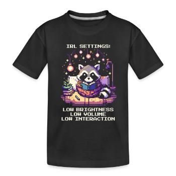 IRL: dark, quiet, little contact | Introversion - Kids' Premium Organic T-Shirt - black - Front