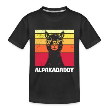 Expectant Father ALPAKAPAPA Retro Funny - Kids' Premium Organic T-Shirt - black - Front