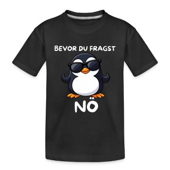 Penguin with sunglasses Lower Austria - Kids' Premium Organic T-Shirt - black - Front
