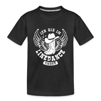 Linedance Fieber - Country Fan - Geschenk - Kinder Premium Bio T-Shirt - Schwarz - Vorne