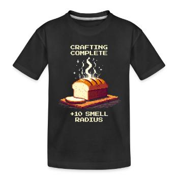 Fabrication terminée : +10 rayon d'odeur | Humour du pain - T-shirt bio Premium Enfant - noir - Devant