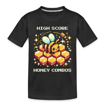 Meilleurs scores – Honey Combos | Abeilles et apiculteurs - T-shirt bio Premium Enfant - noir - Devant