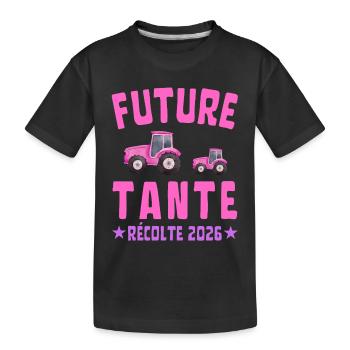 Zukünftige Tante Harvest 2026 - Kinder Premium Bio T-Shirt - Schwarz - Vorne