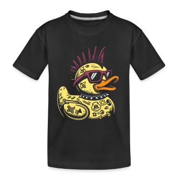 Punk Rocker Duck Rubber Duck Punk Rock - Kids' Premium Organic T-Shirt - black - Front