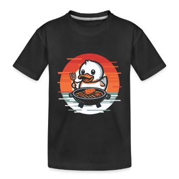 Barbecue canard en caoutchouc canard Canard en caoutchouc Barbecue - T-shirt bio Premium Enfant - noir - Devant