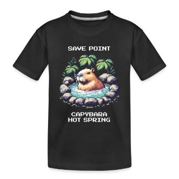 Point de sauvegarde : Capybara Onsen | Relaxation - T-shirt bio Premium Enfant - noir - Devant