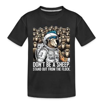 Don't Be a Sheep - Astronaut Schaf Punk - Kinder Premium Bio T-Shirt - Schwarz - Vorne
