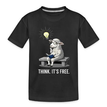 Denkendes Schaf - Freiheit  - Kinder Premium Bio T-Shirt - Schwarz - Vorne