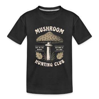 Club de chasse aux champignons, Parasol, cueilleurs de champignons, champignons - T-shirt bio Premium Enfant - noir - Devant
