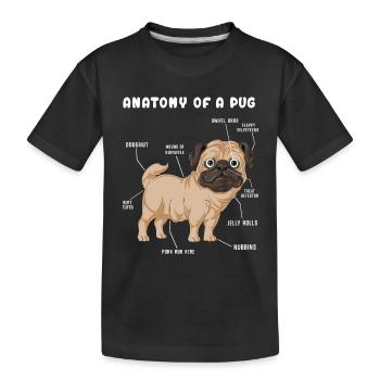 Anatomie du carlin - T-shirt bio Premium Enfant - noir - Devant