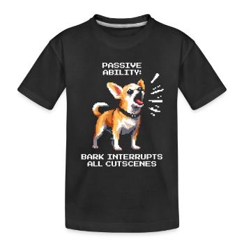 Passiv: Bellen stoppt Cutscenes | Chihuahua - Kinder Premium Bio T-Shirt - Schwarz - Vorne