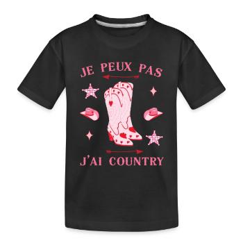 JE PEUX PAS COUNTRY BOTTE RODEO FILLE - T-shirt bio Premium Enfant - noir - Devant